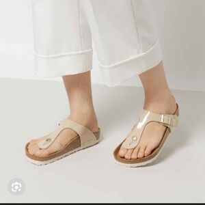 NWT Birkenstock Gizeh Sz 38 Patent Sand Sandals